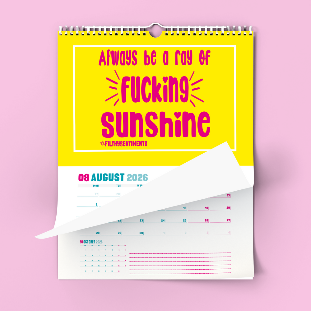 Colourful Pink 2026 Filthy Sentiments Wall Calendar #9 image